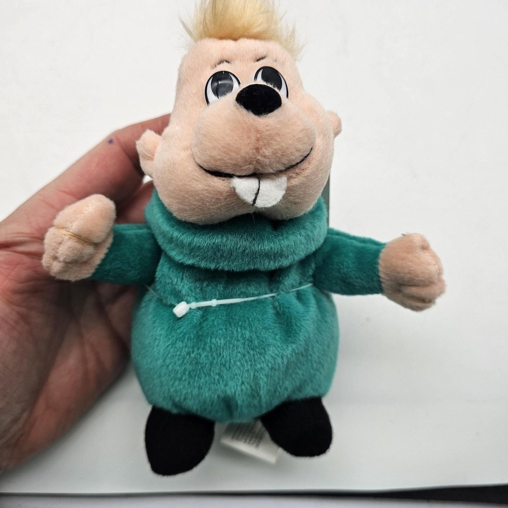 Vintage Gemmy Alvin Chipmunks Theodore Plush Stuffed Toy Small Green Talking